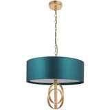  Endon 95220 - Luster na lancu 3xE27/10W/230V prečnik 60 cm plava/mesing | Eponuda.com