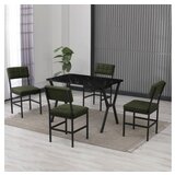 Hanah home Set Trpezarijski sto i 4 stolice Dubai Green Black | Eponuda.com