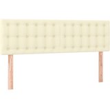  Boxspring - Krevet s oprugama i madracem krem 140x200 cm od umjetne kože - Krema 140 x 200 cm gumbi | shoptok.hr