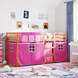  The Living Store Pograd z zavesami roza 75x190 cm trdna borovina - Pograd, (21441663) Cene