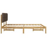  Krevetni okvir s tapiciranim uzglavljem Bijelo isprana i taupe - Bijelo isprana i taupe 140 x 200 cm | shoptok.hr