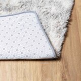 vidaXL Košata preproga srebrno siva 240x240 cm poliester | Shoptok.si