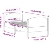  Okvir kreveta bez madraca 75 x 190 cm od masivne borovine | shoptok.hr