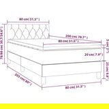  Krevet box spring s madracem LED crni 80 x 200 cm od tkanine | shoptok.hr