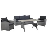 Lounge Garnitura Lisabon, Siva, Rjava, 4-Delni Set
