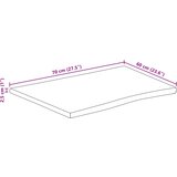 Stolna ploča 70x60x2,5 cm od masivnog drva manga sa živim rubom | shoptok.hr