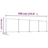 Sobna pregrada s 4 panela bijela 698x180 cm od tkanine | shoptok.hr
