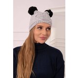  Cap with fleece 2 pompoms K291 gray Cijene