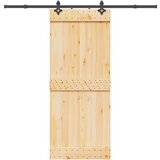 vidaXL Drsna vrata s kompletom vodil 85x210 cm trdna borovina | Shoptok.si