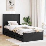  Okvir za krevet s pohranom i uzglavljem Crna 75 x 190 cm - Crna 75 x 190 cm Cijene