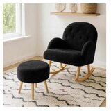 Atelier Del Sofa fotelja i tabure dugmeli black | Eponuda.com