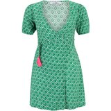 Zwillingsherz Obleka 'Ivana' zelena / roza / bela | Shoptok.si