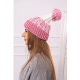 Kesi marka niezdefiniowana Cap with a pompom Abigail K326 powdered pink+ecru | Eponuda.ba