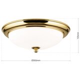 Orion plafonska svetiljka empira, 2x E27/40W, 230V, prečnik 35,5 cm, zlatna | Eponuda.com