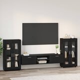  Set TV komoda s ladicama FLORIN 3 pcs Crna Konstruirano drvo | Eponuda.com