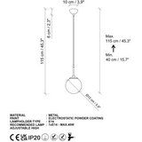 Opviq Luster Orbital-15-14001, 15x15x115cm, IP20, Bijelo-crna | Eponuda.ba