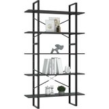 vidaXL ormarić za knjige s 5 razina sivi 100 x 30 x 175 cm od iverice | shoptok.hr
