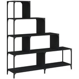  Regal za knjige 4 razine crni 139x33,5x149 cm konstruirano drvo | Eponuda.com