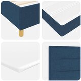  Postelja z vzmetnico z vzglavjem Modra 120 x 190 cm blago, (5000127197) | Shoptok.si