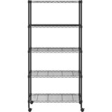 Police za pohranu 5 razina s kotačima 75x35x155 cm crne 250 kg | Eponuda.ba