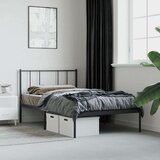 vidaXL Kovinski posteljni okvir z vzglavjem črn 100x190 cm | Shoptok.si