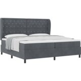 vidaXL Krevet s kutijom s madracem tamno sive boje 200x200 cm baršun | shoptok.hr