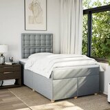  Krevet s oprugama i madrac svjetlosivi 120 x 200cm od tkanine | shoptok.hr