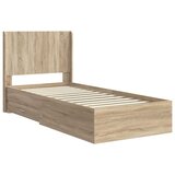  Okvir za krevet s pohranom i uzglavljem Hrast sonoma - Hrast sonoma 90 x 190 cm | shoptok.hr
