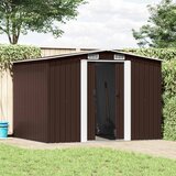  Vrtna skladiščna lopa rjava 257x205x178 cm jeklena | Shoptok.si