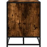 vidaXL Klop za čevlje dimljen hrast 80x40x53,5 cm inž. les in kovina | Shoptok.si