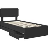 vidaXL Okvir za krevet Crna 90 x 190 cm Inženjersko Drvo | shoptok.hr