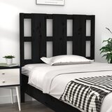  Uzglavlje za krevet crno 95,5 x 4 x 100 cm od masivne borovine | shoptok.hr