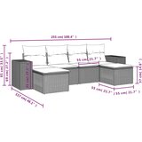  6-dijelni set vrtnih sofa s jastucima bež od poliratana | shoptok.hr