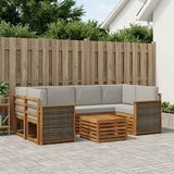  Set vanjskih sofa 7 kom. Prirodna i svjetlosiva | shoptok.hr