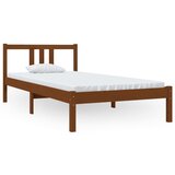 vidaXL Posteljni okvir medeno rjav iz trdnega lesa 90x190 cm 3FT, (20644317) | Shoptok.si
