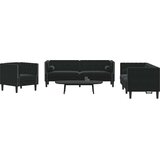  3-dijelni set sofa Chesterfield crni baršunasti | Eponuda.com