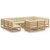 The Living Store Vrtna sedežna garnitura 12-delna z blazinami medeno rjava - Vrtna Sedežna Garnitura, (21459600) | Shoptok.si