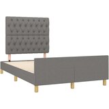  Posteljni okvir z vzglavjem temno siv 120x200 cm blago, (20738602) | Shoptok.si