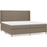 vidaXL Box spring postelja z vzmetnico taupe 200x200 cm blago, (20896463) Cene