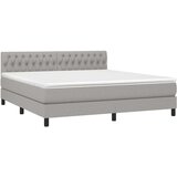  Box spring s madracem LED svjetlosivi 180x200 cm tkanina | shoptok.hr