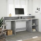  Radni stol s LED svjetlima sivi 200x55x91 cm konstruirano drvo | Shoptok.si