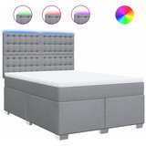  Krevet box spring s madracem svjetlosivi 140x200 cm od tkanine Slike