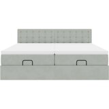 vidaXL Otomanski posteljni okvir z vzmetnicami siv 160x200 cm žamet | Shoptok.si