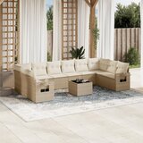 vidaXL 11-dijelni set vrtnih sofa od poliratana s jastucima bež | shoptok.hr