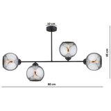 Brilagi Plafonski luster DIOR 4xE27/60W/230V crna/zadimljeno-siva | Eponuda.com