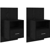  Noćni ormar 2 pcs Crni hrast 50 x 32,5 x 80cm Konstruirano drvo | shoptok.hr