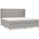  Box spring postelja z vzmetnico svetlo siva 200x200 cm blago, (20851592) | Shoptok.si