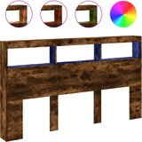 Ormarić za uzglavlje LED boja dimljenog hrasta 180x17x102 cm | Eponuda.com