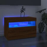 TV omarica 2 kosa z LED lučkami rjavi hrast 60x35x40 cm, (20733260) Cene