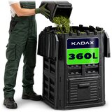 KADAX Črni modularni vrtni kompostnik, odporen proti zmrzali, rezervoar za gnojilo 360 l, (5000358084) Cene